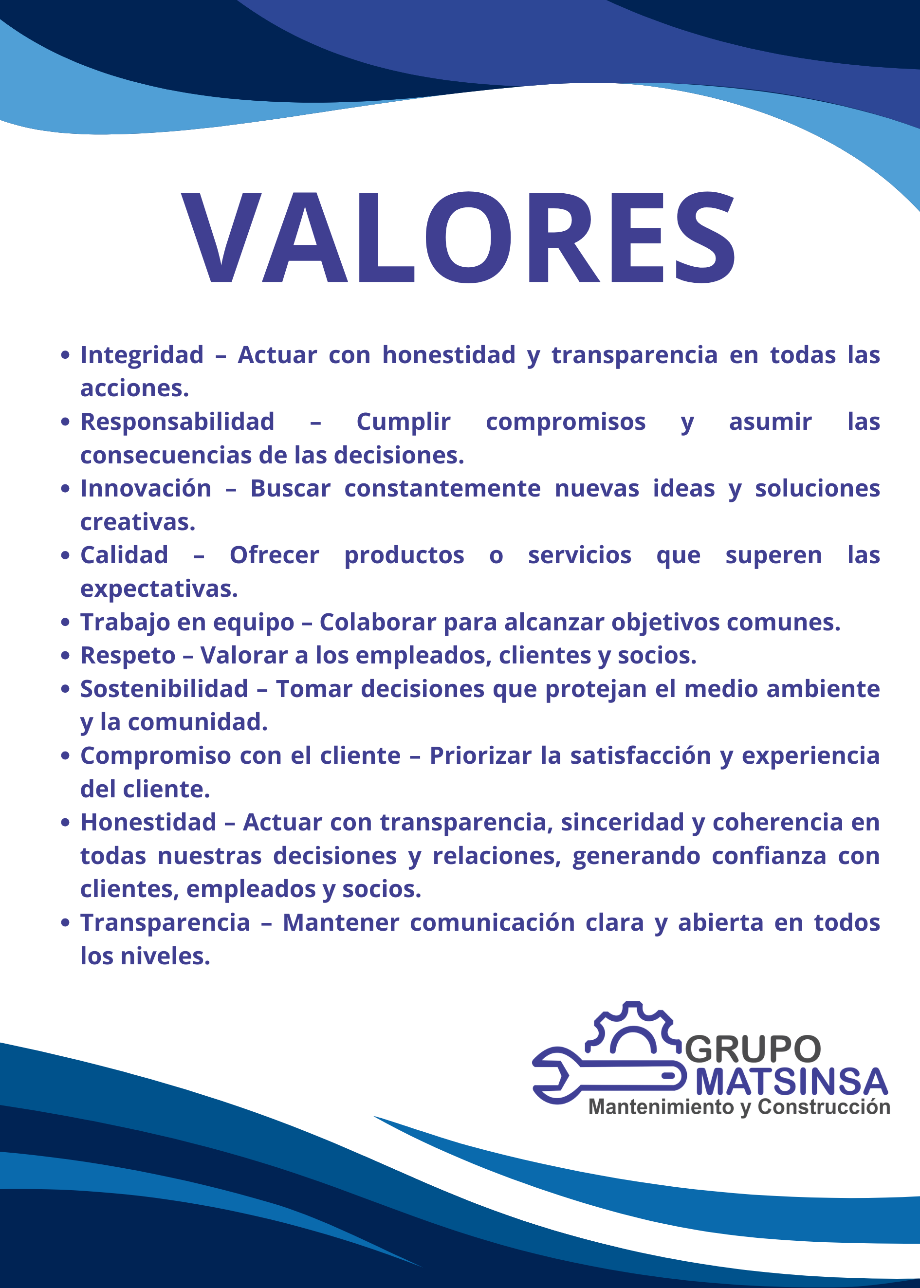 Valores MATSINSA